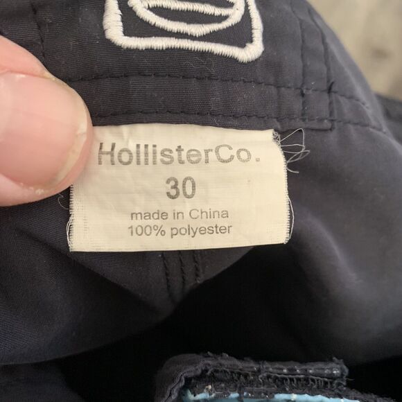 Hollister Reversible Board Shorts Swim Trunks Size 30 Blue Floral Print / Solid - Picture 3 of 7